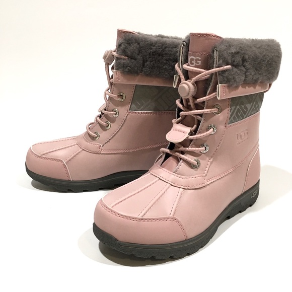 UGG BUTTE II CWR SNOW BOOTS -PINK WATERPROOF LEATHER -KIDS US 4 -NEW - Picture 5 of 12